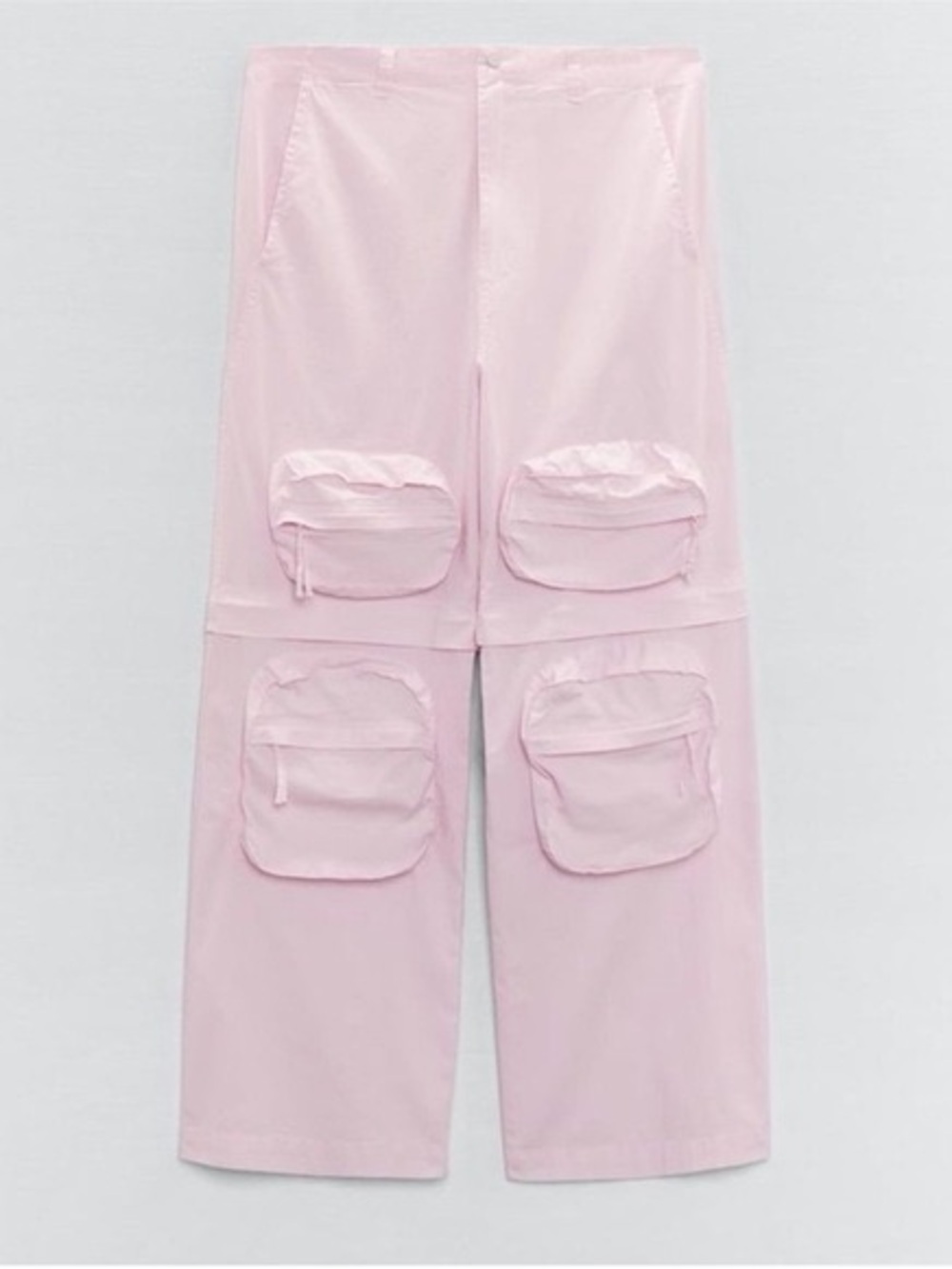 Zara Pale Pink High-Rise Cargo Pants